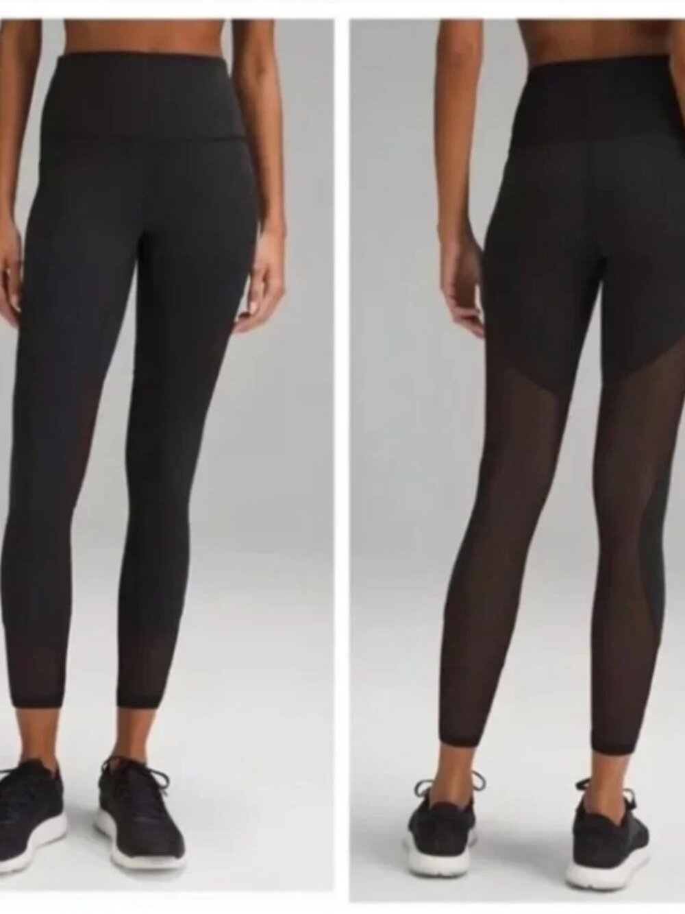 LULULEMON Wunder Train Mesh Panel High-Rise Tight 25" Womens 4 Black Pants